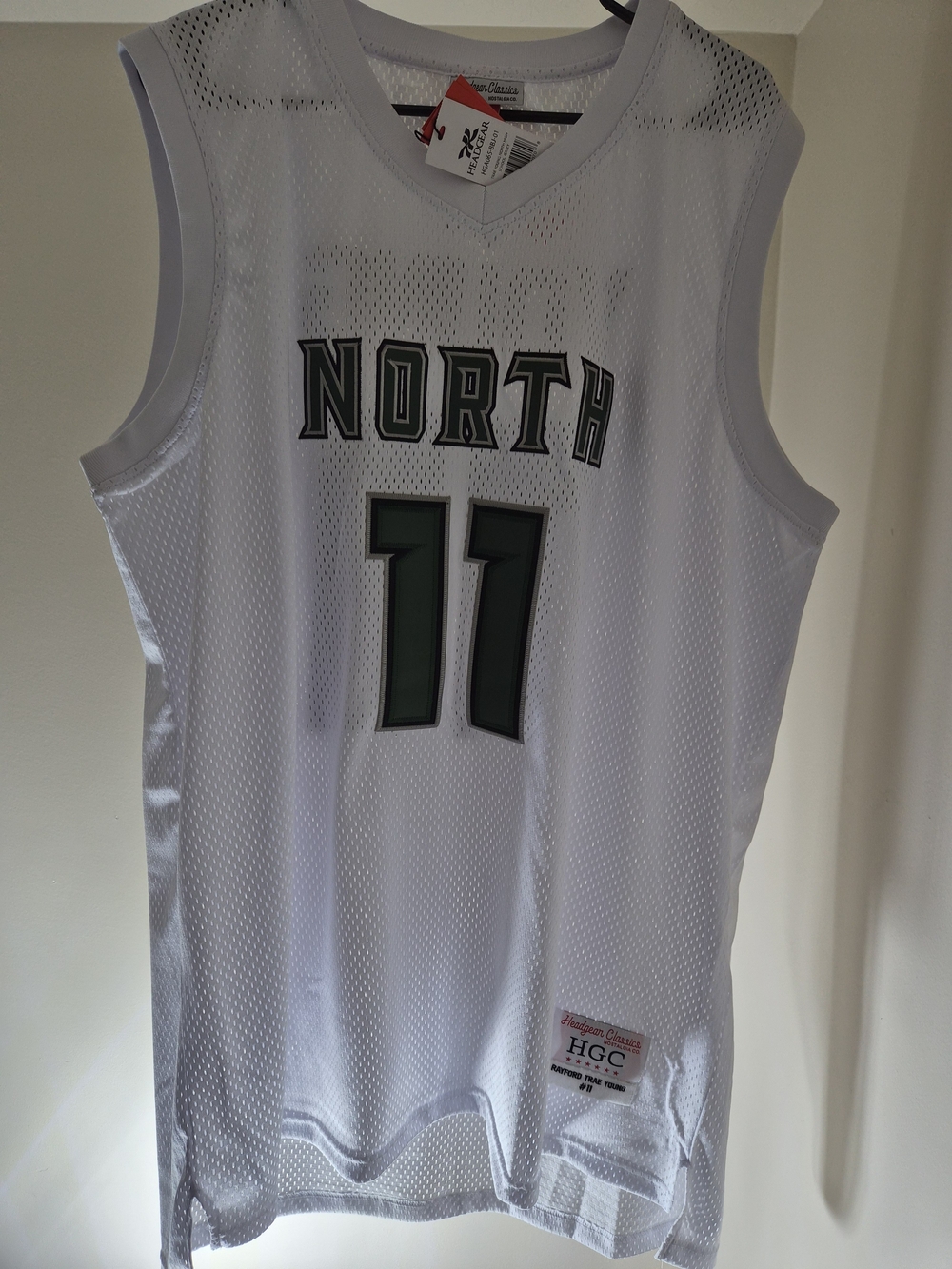 Rayford Trae Younf HS nostalgia White Mesh Jersey with Black and Red Accents